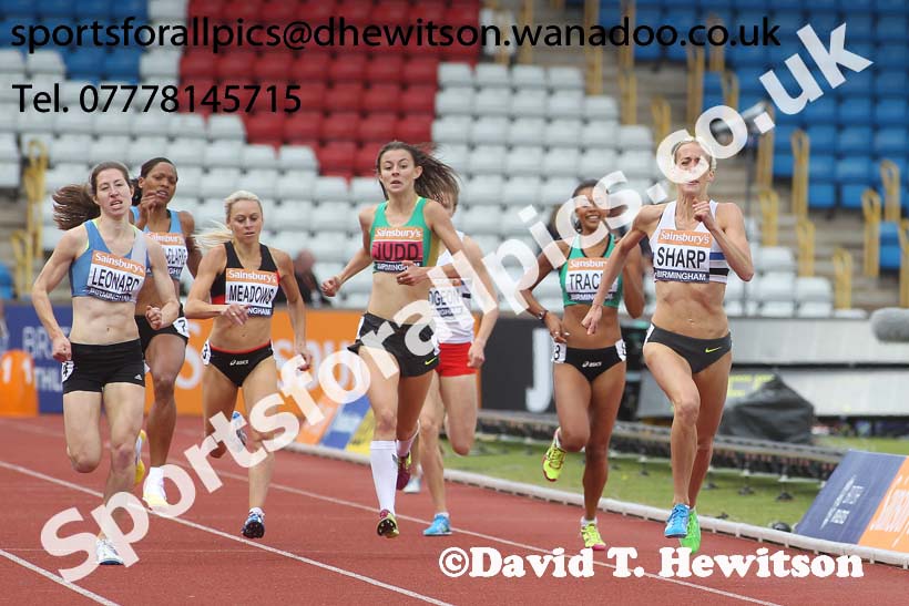 Lynsey Sharp (Edinburgh) 800 metres, 2014 Sainsbury's British Championships. Photo: David T. Hewitson/Sports for All Pics